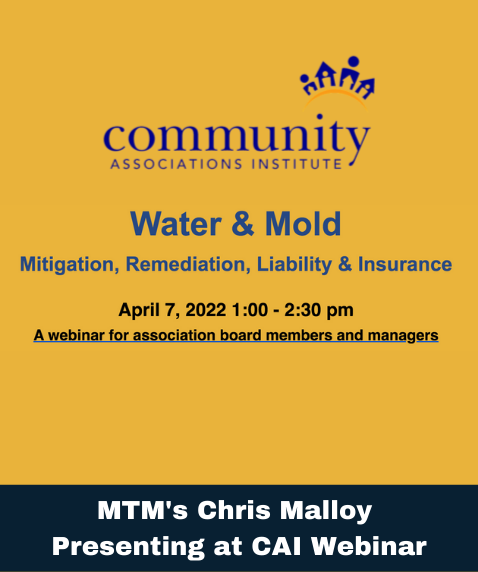 MBG's Christopher Malloy to Present at CAI's Water & Mold Webinar